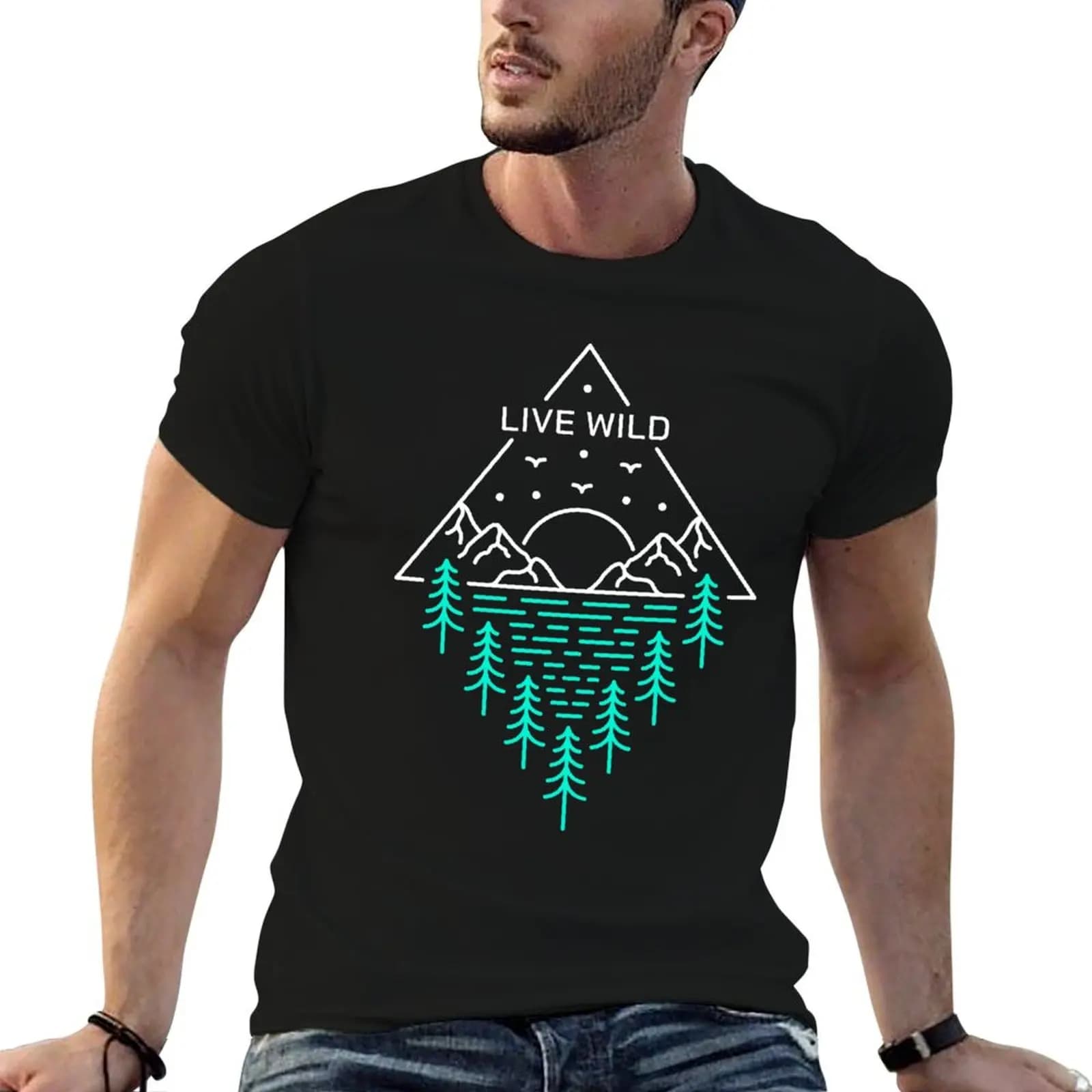 Live Wild 1 T-Shirt man t shirts for men casual man t shirt graphic t shirt custom print T-shirt